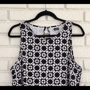 Geometric Black White Dress Large L 12 14 Mud Pie